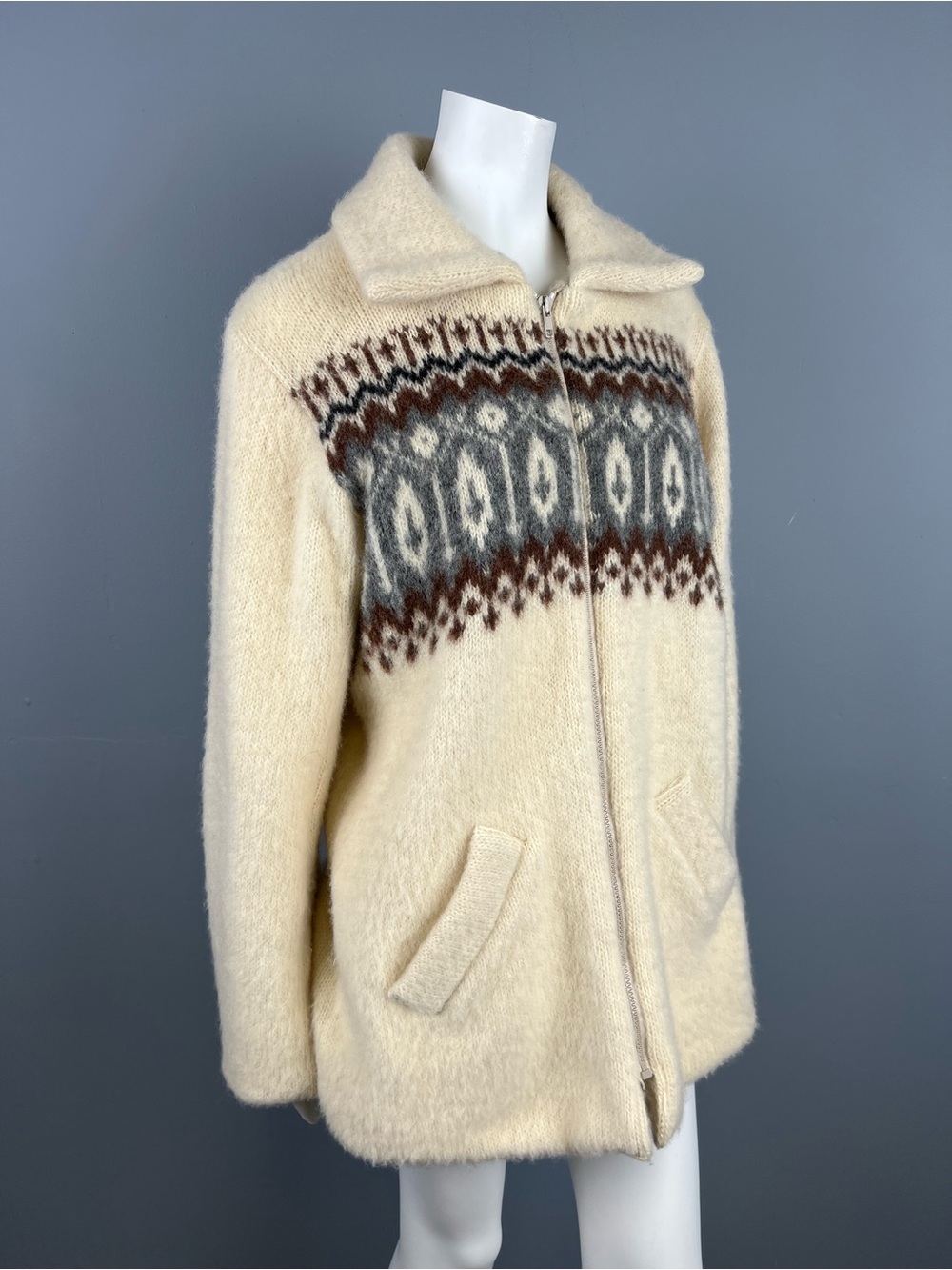 Caldwell TipTop Pure Virgin Wool Zip-Front Cozy Jacket MADE IN CANADA